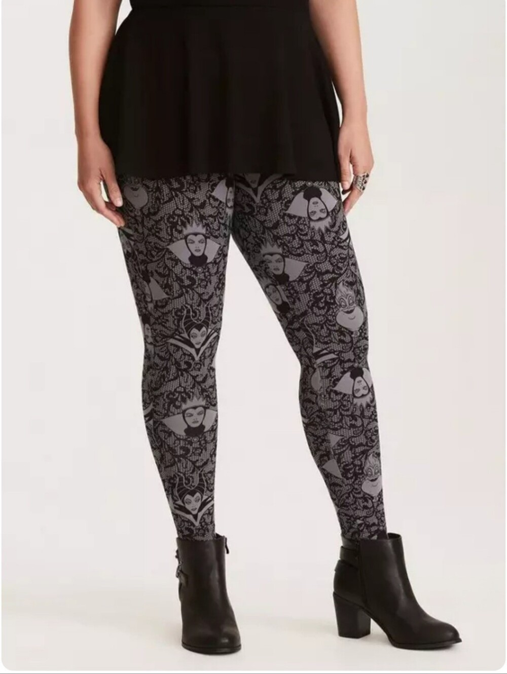 New Torrid Disney Villains Lace Print Leggings Women's Plus Size 1 (1X / 14-16)